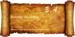 Bondy Alinka névjegykártya